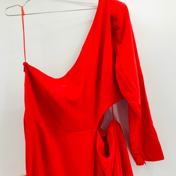 Sergio Hudson One Sleeve Cut Out Red Jumpsuit Size 2X - Picture 10 of 11